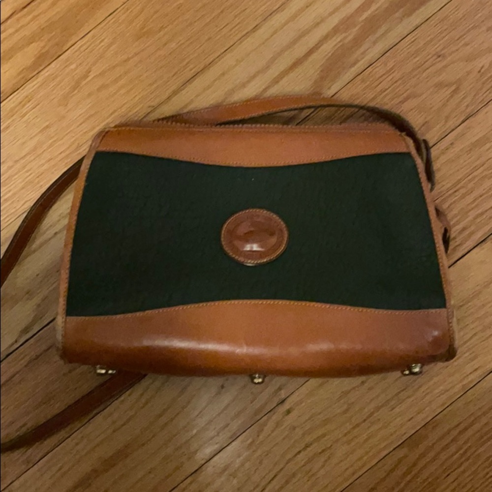 Dooney & Burke Green and Tan Crossbody